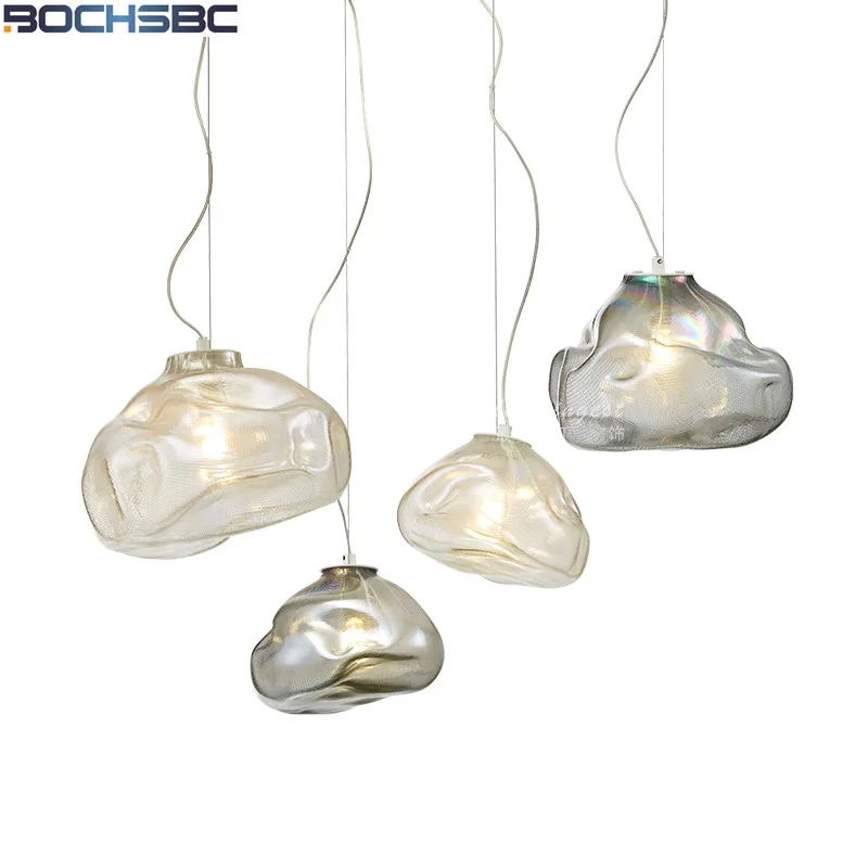 Hand Blown Glass Art Hanging Lamp Designer Dining Room Light