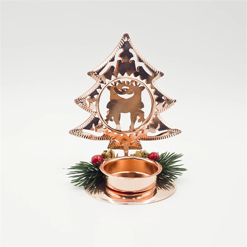 Noel Iron Candlestick Candle Holder Christmas Table DIY Decor For Home natal Tree Christmas Ornament New Year Gift navidad - Цвет: Gold tree