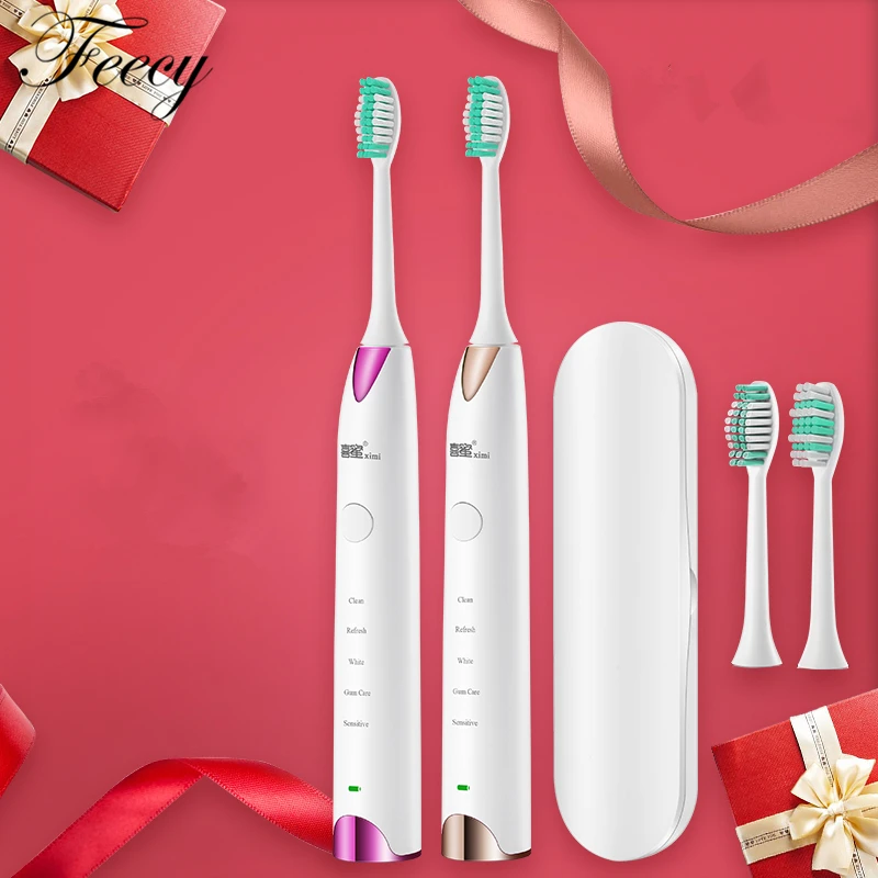 

Electric Toothbrush Sonic Toothbrushes Ultrasonic USB Charge Rechargeable With 3 Replacement Heads Timer Brush Beast Qulaity