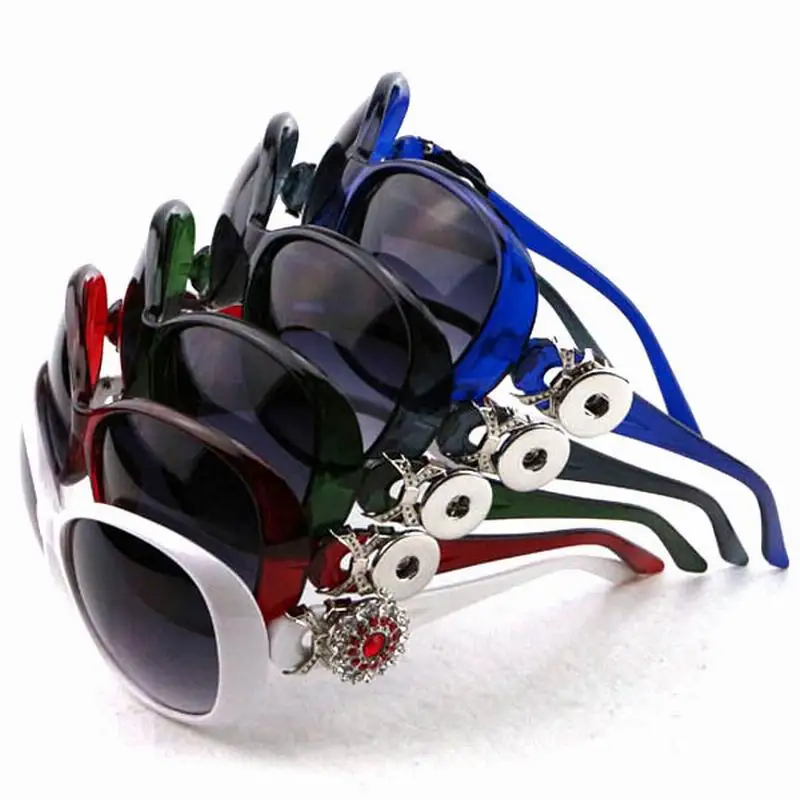 

5Colors Retro UV Protection Snap button Metal Charm Sunglasses fit 18mm 20mm Charms snap buttons Jewelry for women