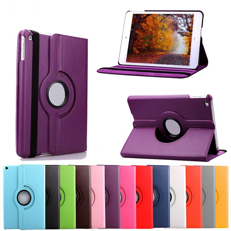 

Leather Case for Apple pad 2 3 4 Air1 Air 2 mini 1 2 3 4 Pro 9.7" 12.9" PU Smart Cases Cover 360 Rotation Stand Flip Capa Fundas
