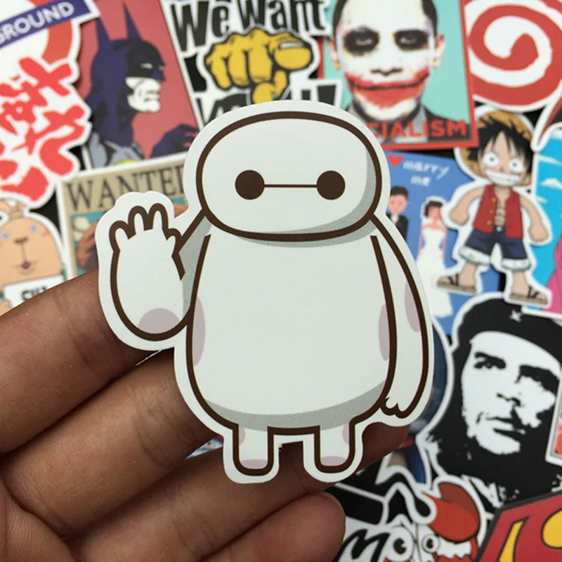

50pcs DIfferent Random Pattern PVC Stickers for Travel Suitcase Wall Box Bike Phone Sliding Plate of Mixed Graffiti Styling