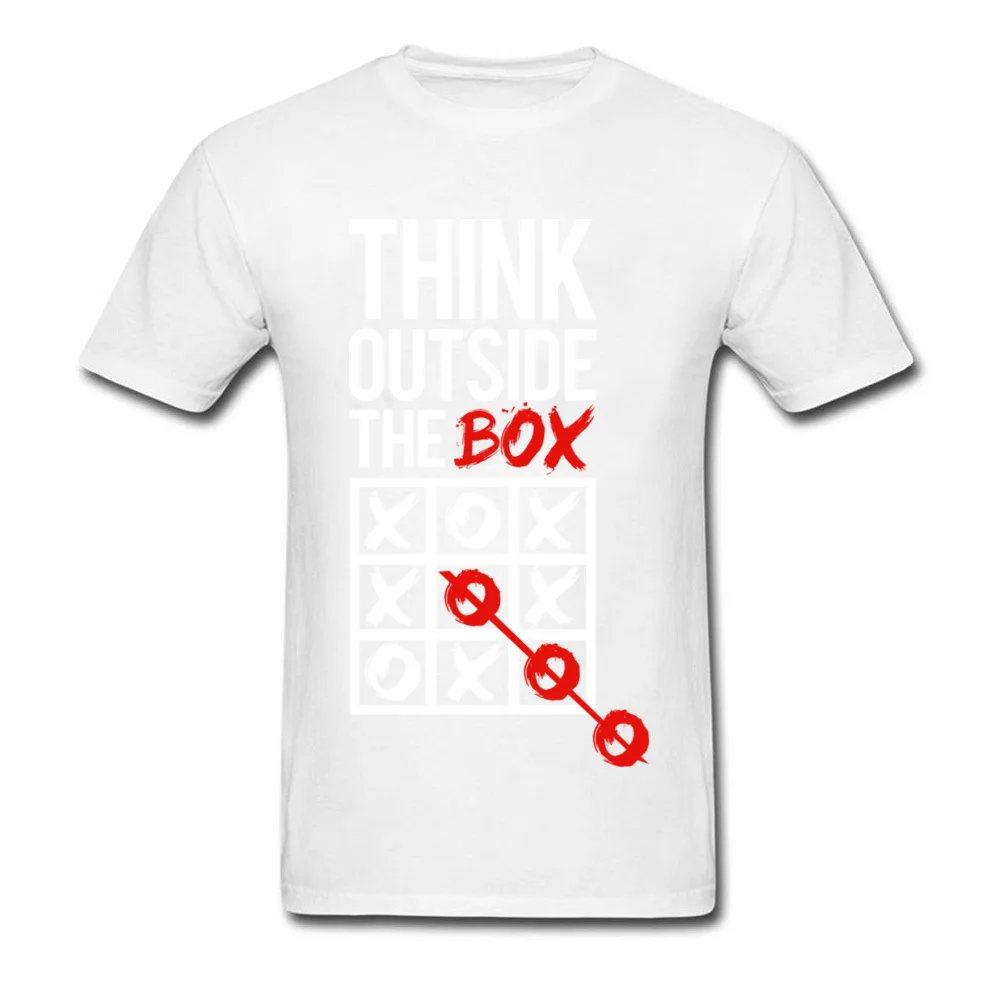 Men Tops Shirts Think outside the box Company Printed On Top T-shirts Pure Cotton Short Sleeve Design Tee-Shirts Crew Neck Think outside the box white