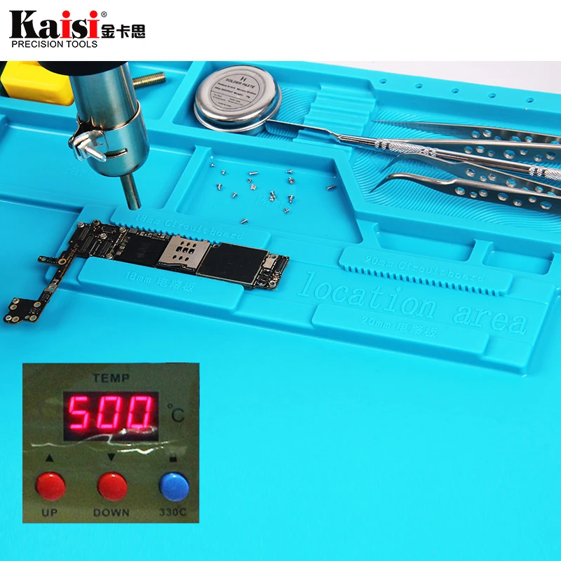 S-170 48x31cm Heat Insulation Silicone Pad Electrical BGA Soldering Repair Station Maintenance Platform with Screw Location Mat
