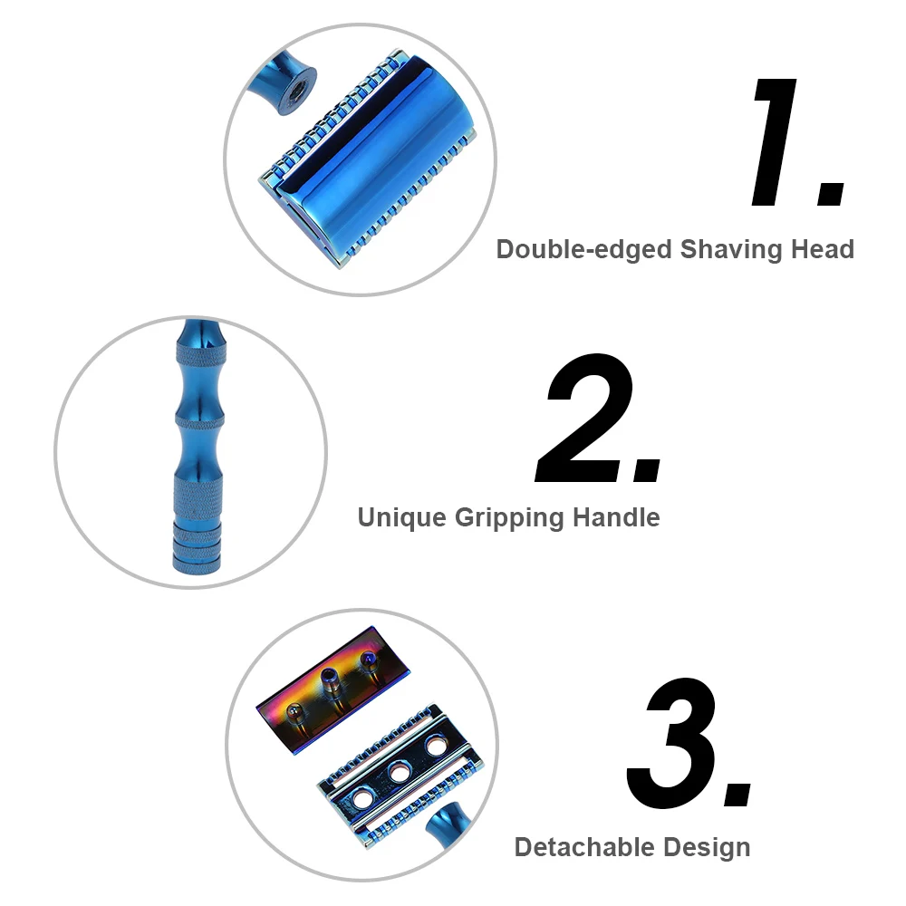 Двусторонняя бритва Безопасная бритва для бороды бритва цинковый сплав ручной усы удаление инструмент для бритья модно