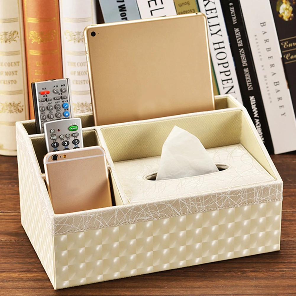 

Pen Stand Container Stylish Napkin Holder Simple Storage Grids Phone Tissue Box Desktop Remote Home Car Organizer Kitchen