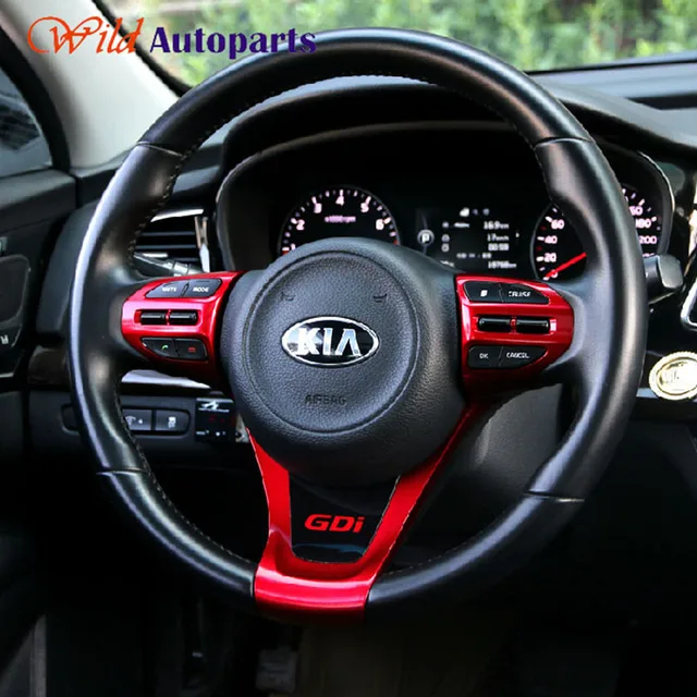 3pcs Sport Red / Chrome / Blue Interior Accessories Garnish Steering