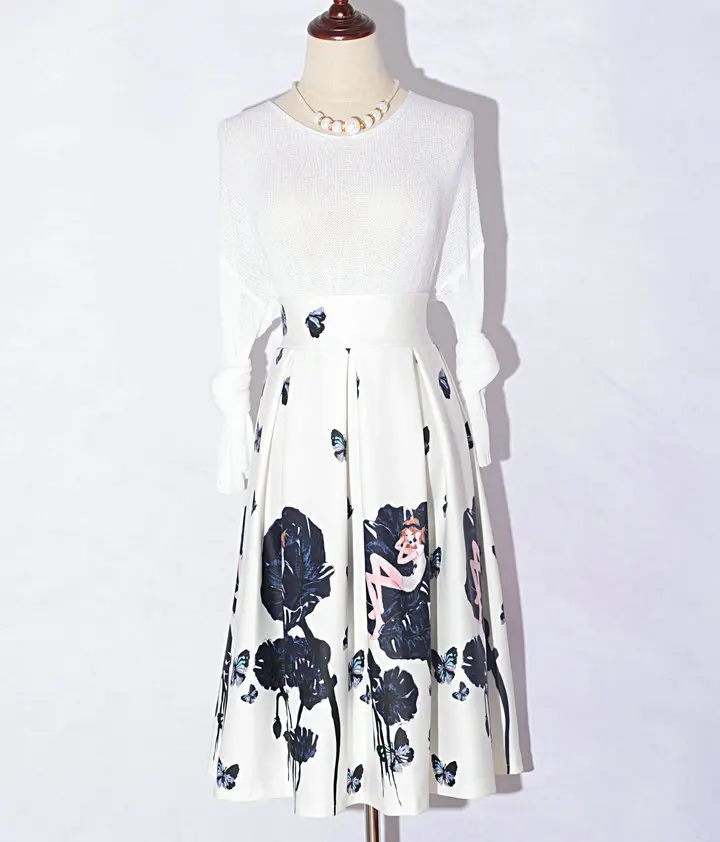 Saia Longa Лидер продаж Империя полиэстер ни юбки для женщин для s Лолита Европа и Америка стиль принт плиссированная юбка