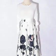 Saia Longa Лидер продаж Империя полиэстер ни юбки для женщин для s Лолита Европа и Америка стиль принт плиссированная юбка