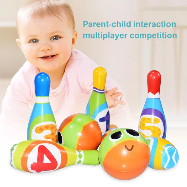 Best Price 8 Pcs/Set Kids Bowling Play Set PU Leather Ball Early Educational Toy Gifts BM88