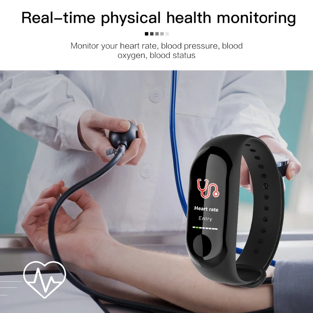 Смарт-часы M3 для мужчин и женщин, пульсометр, кровяное давление, фитнес-трекер, умные часы, спортивные Смарт-часы для IOS, Android