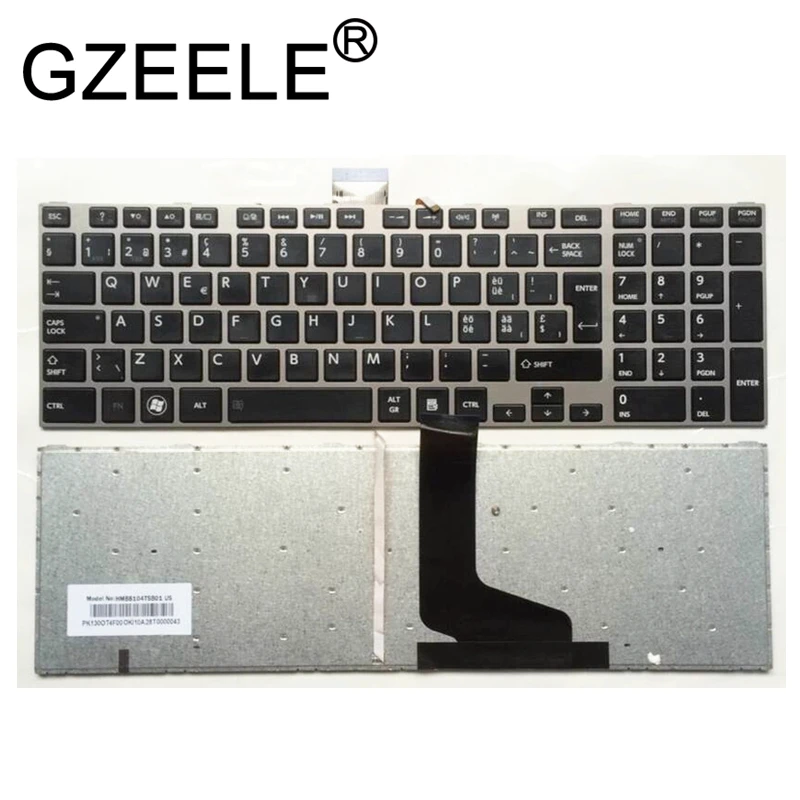 Клавиатура для ноутбука GZEELE с подсветкой Toshiba Satellite C850 C855 C870 C875 C875D L850 L855 L870 L870D L875