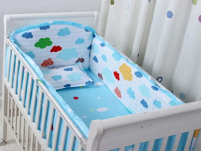Promotion 6pcs Baby Crib Bedding Sets Boy Cot