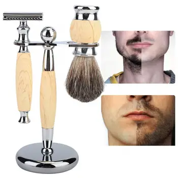 

Men Classic Shaver Set Retro Razor Beard Brush Shaver Stand Holder Manual Shaving Set Razor Kit Stand