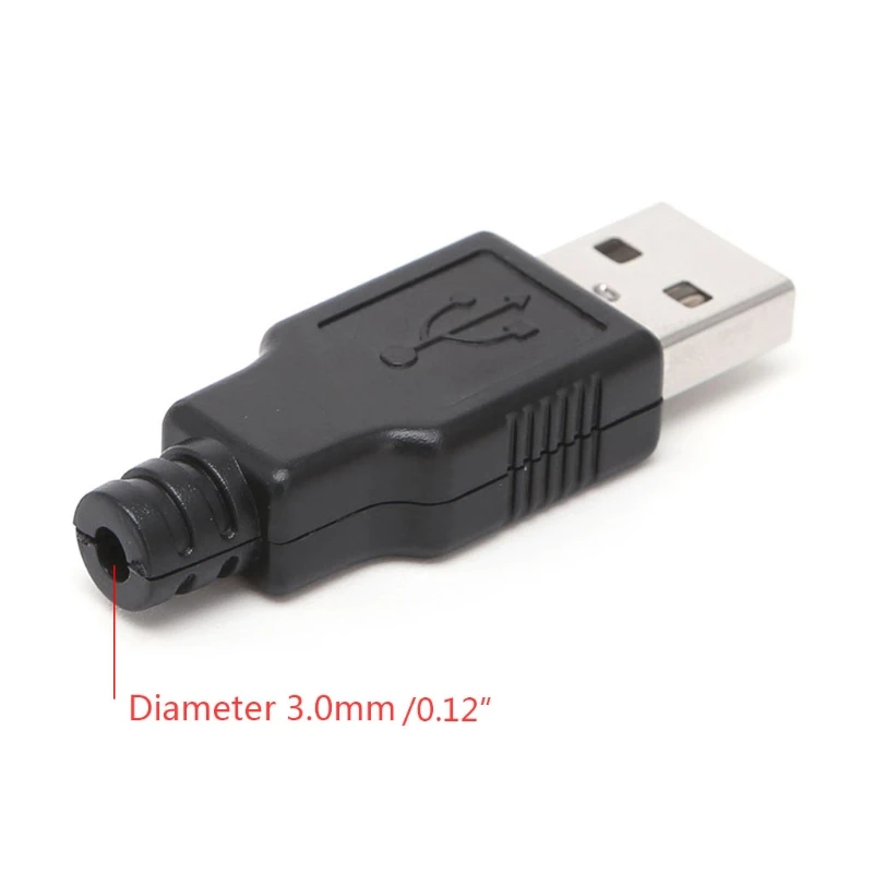 10 комплектов сделай сам USB 2 0 тип А штекер 4 контактный разъем с пластиковой