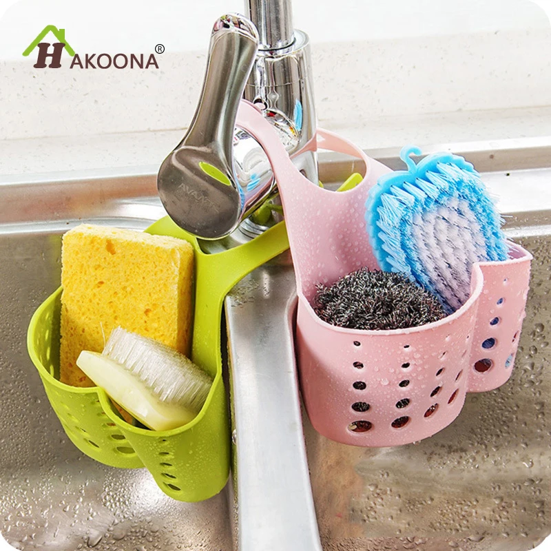 

HAKOONA KITCHEN Snap Sink Faucet Cradle Drain basket Storage basket