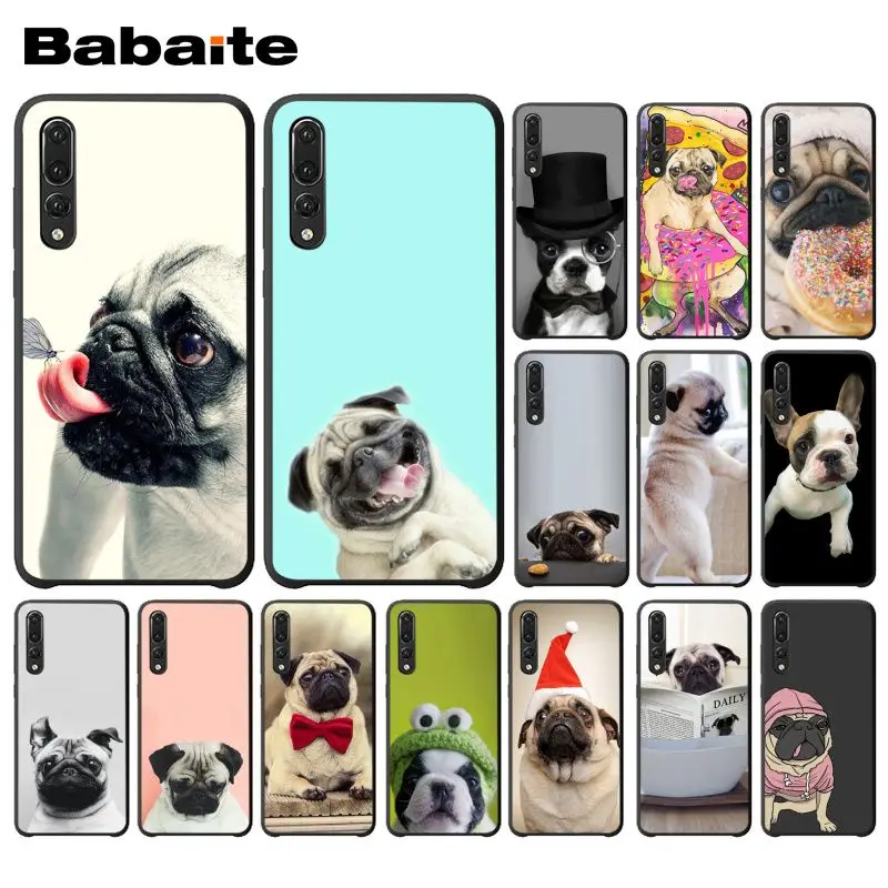 

Babaite Animal Cute Pug Dog Reading Eating Phone Case for Huawei P9 P10 Plus Mate9 10 Mate10 Lite P20 Pro Honor10 View10