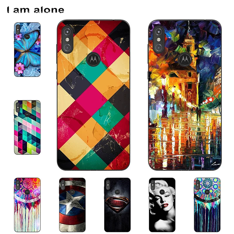 

I am alone For Motorola One P30 Play Case 5.9" Solf TPU Fashion Cute Color Mobile For Motorola One Power P30 Note 6.2 DIY Bags