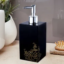 NOOLIM ванная комната черный цветок пиона натуральная смола дезинфицирующее средство для рук Бутылка для лосьона отель гель для душа бутылка мыло диспенсер
