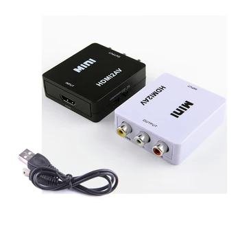 

10PCS HD 1080P for HDMI To AV/RCA CVBS Adapter Mini for HDMI2AV Video Converter Box For PS4/PC/VCR/NTSCC