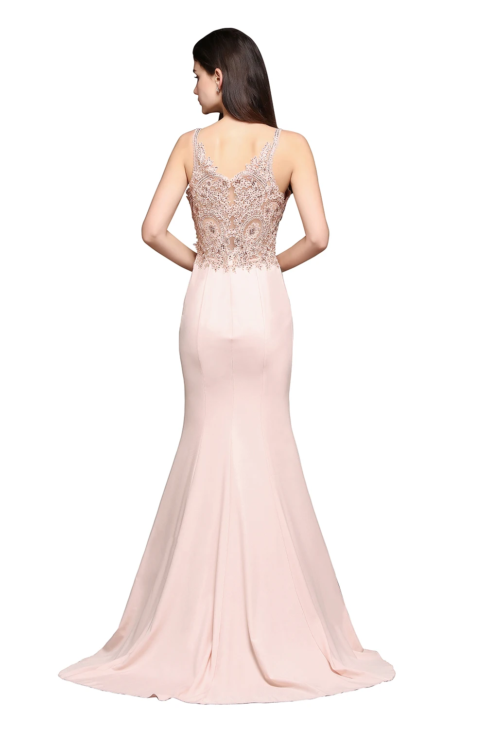 STORE CLEARANCE CHEAP PRICE Robe de Soiree Longue Luxury Beaded Mermaid Evening Dress Long Sexy Open Back V Neck Evening Gown