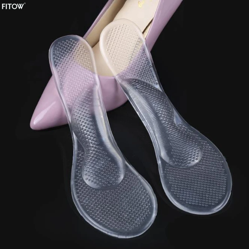 Newest Women's Invisible Gel Insoles Long Arch Support Silicone Gel Insole for Women Shoes Transparent Silicone Shoes Pads