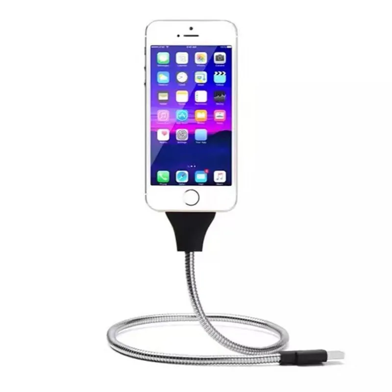 Гибкий стоячий usb зарядный кабель для передачи данных зарядное устройство для телефона держатель для iPhone Android тип-c смартфонов