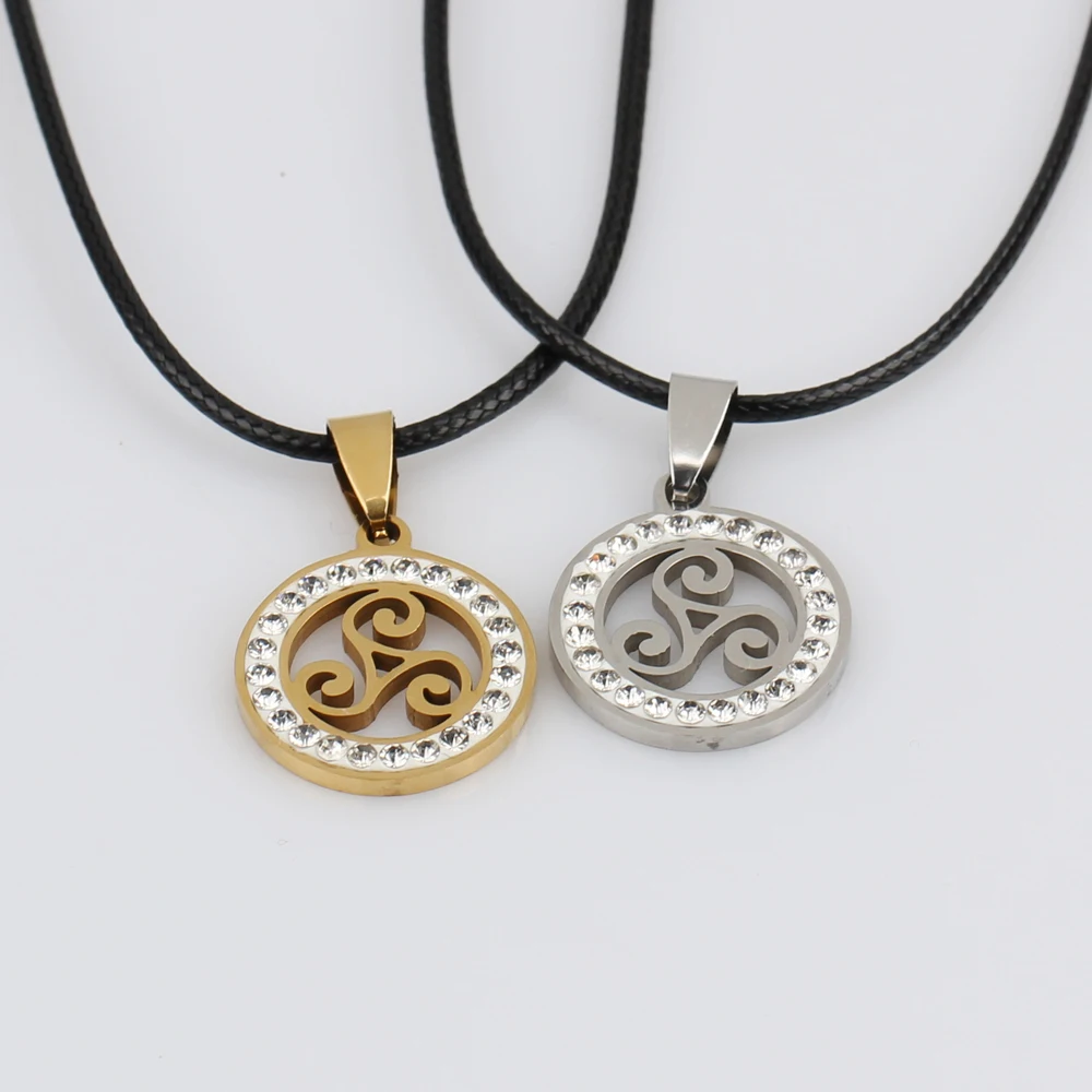 Модное колье с волком для подростков подвеска кристаллами Triskele Argent модное