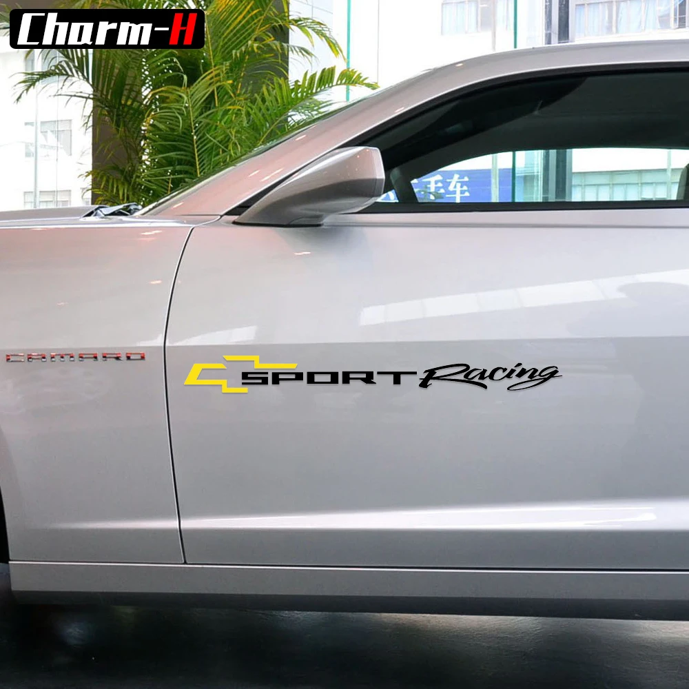 2 قطع سيارة التصميم عاكس الفينيل الرياضة سباق الباب الجانب الجرافيك الشارات ملصقات لشفروليه كروز أفيو أورلاندو كابتيفا ابيكا