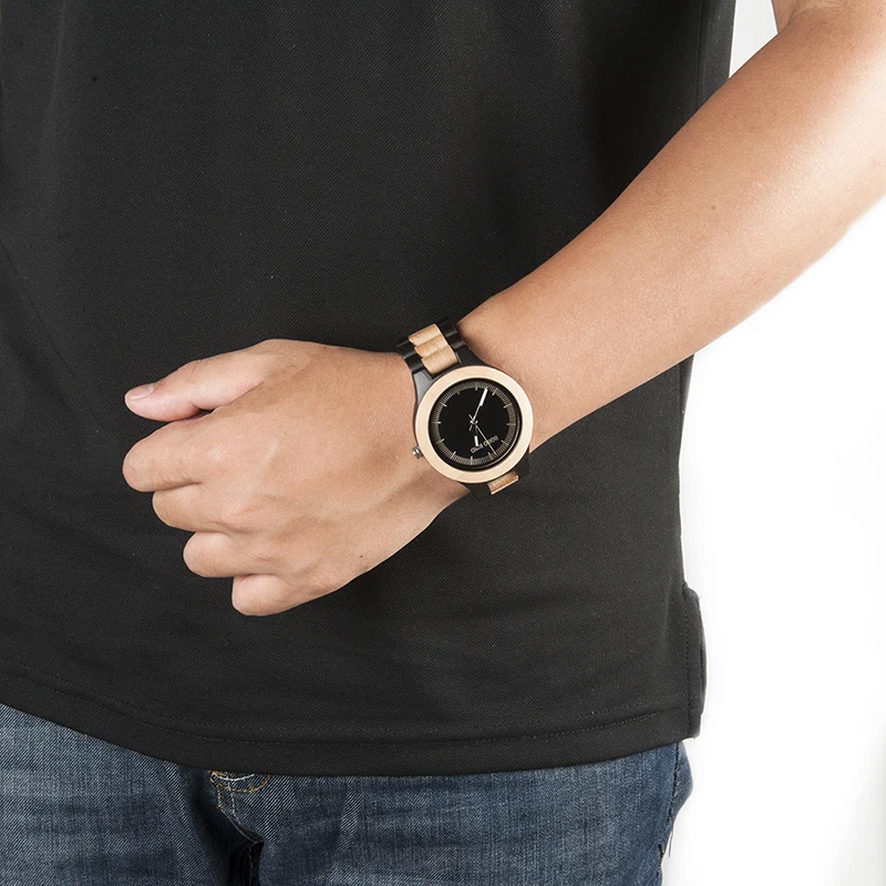 Handmade Natural Wooden Wrist Watch in wood Gifts Box relogio masculino (34)