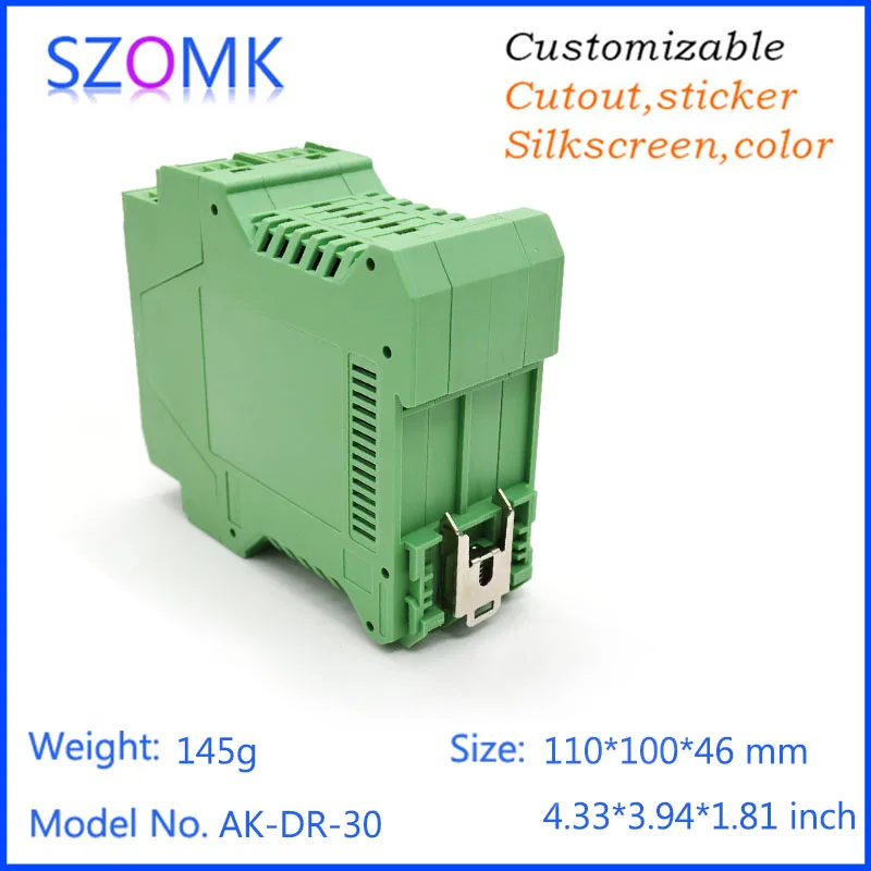 1 шт. пластиковый чехол SZOMKgreen на din рейку 110*100*46 мм|electronics housing|electronic caseelectronics plastic |