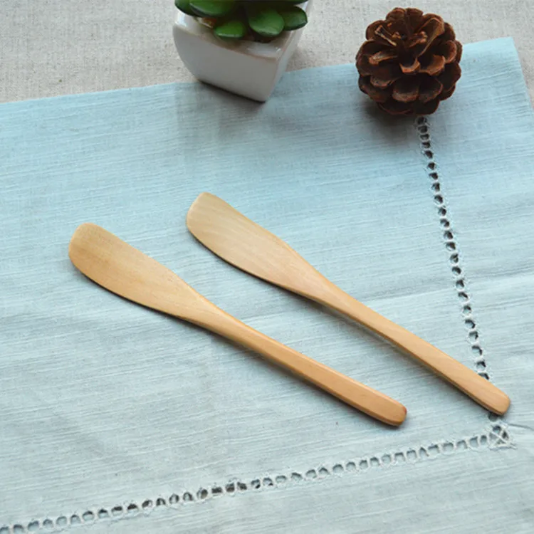 Chinese Schima Wood Jam Butter Knife Tableware Mask Powder Tool Wooden