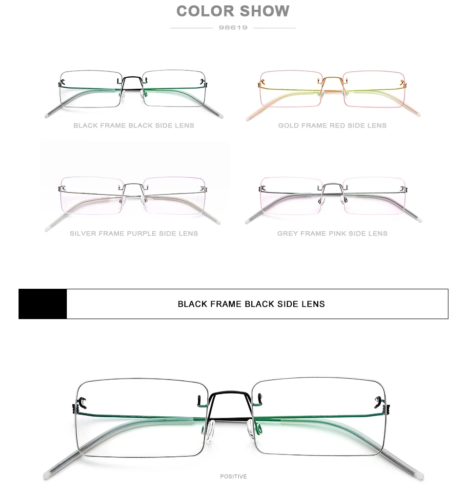 FONEX, оправа из титанового сплава, мужские очки без оправы, квадратные очки для близорукости, оптические очки по рецепту, женские 98619