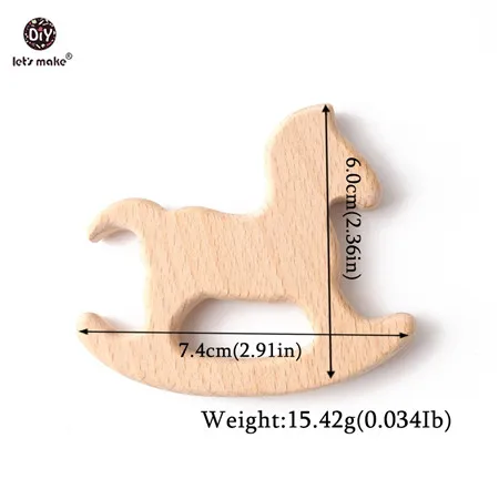 Let's Make 1PC Baby Teether Animal Wood Rings Elephant Camera Heart BPA Free Wooden Teether Nursing Accessorie Teething Toys trojan horse
