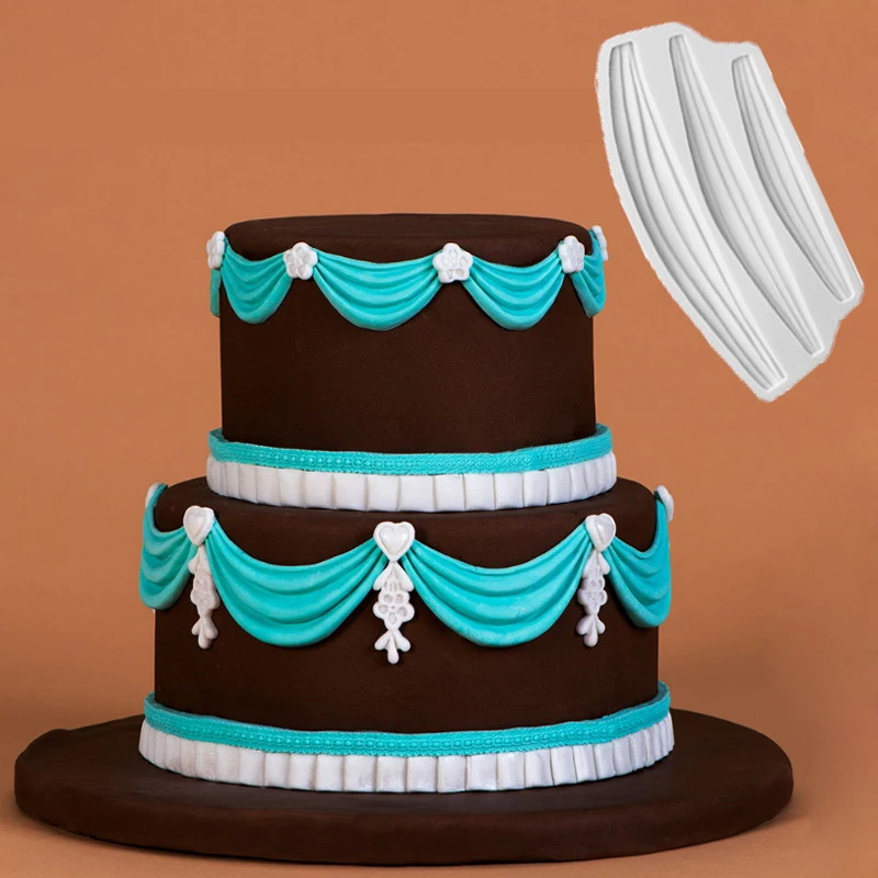 

Triple Classic Satin Ribbon Mould Silicone Mold Fondant Cake Decorating Tool Gumpaste Sugarcraft Chocolate Forms Bakeware