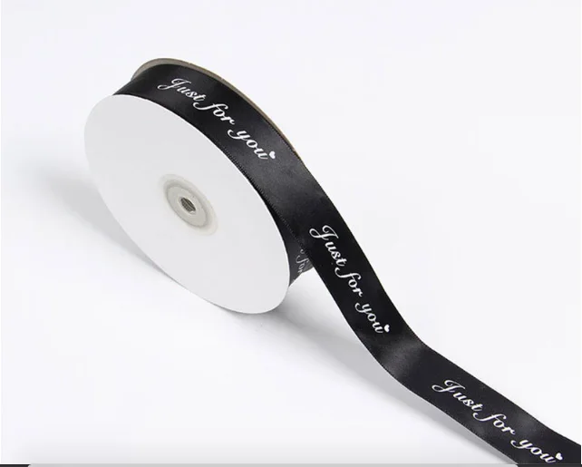 

2.5cm Ribbons 100 Yards/90 Meters Just For You Printed Polyester Ribbon for Wedding Christmas Party Decorations DIY Bow