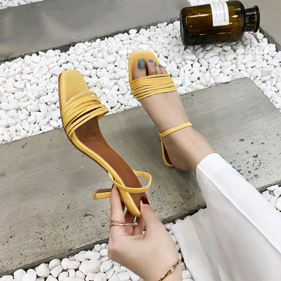 

Women Summer Sandal Slippers Ladies Roman Gladiator Square Low Thin Heels Women Sandals Casual Flip Flops Footwear For Party