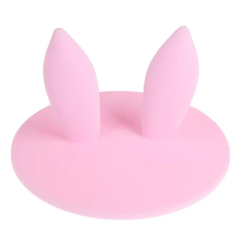 Пылезащитная силиконовая Волшебная крышка с кроличьими ушками, силиконовая крышка с теплоизоляцией, крышка для чашки, крышка для питьевой чашки, аксессуары - Цвет: Розовый