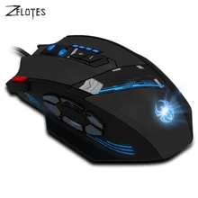 Zelotes профессиональная любимая Коллекция серии C-12 программируемая 4000 dpi светодиодный оптическая USB игровая мышь геймер Sem Fio мыши