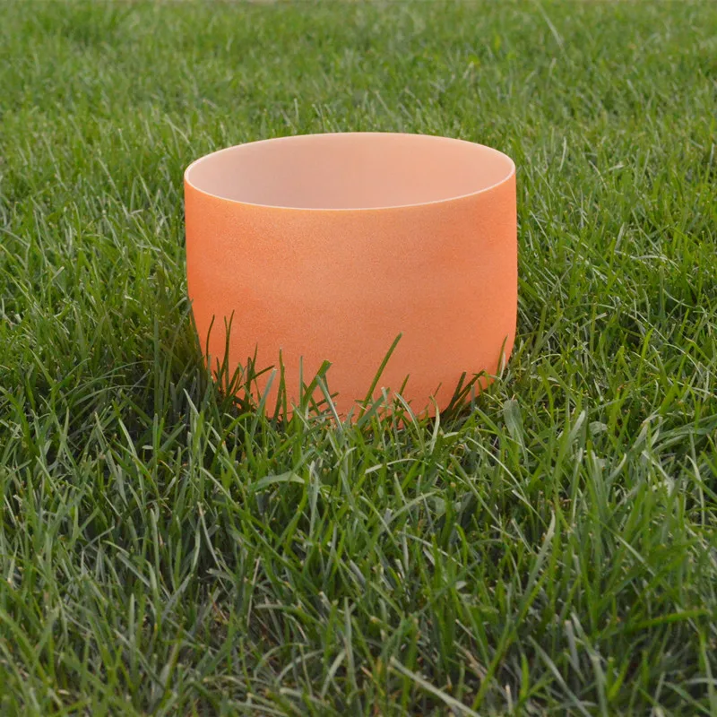 

HF 14 inches Orange Green Color Painted Singing Outside Painting Color Frosted Bowl CDEFGABC#