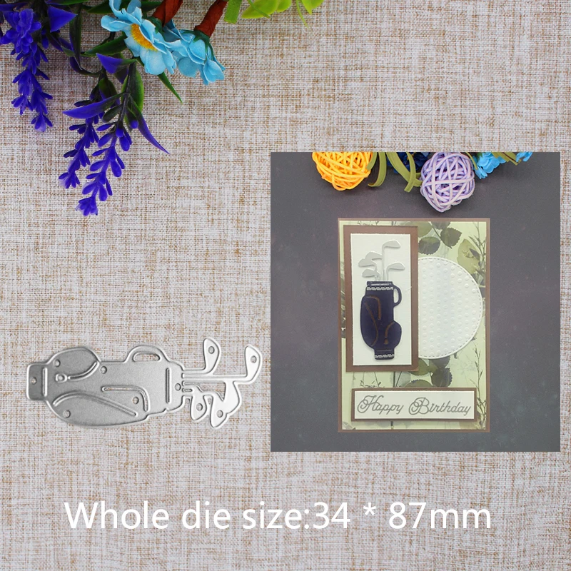 

New Creative Golf Bag Cutting Dies Stamp Stencil for Scrapbooking Photo Album Embossing Knife Mould Paper Card Craft 34x87mm