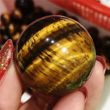 

Yellow Healing Ball Rare Natural Tiger Eye Toy Sphere Mini Gift Round Handmade Crystal 1pc 1pc