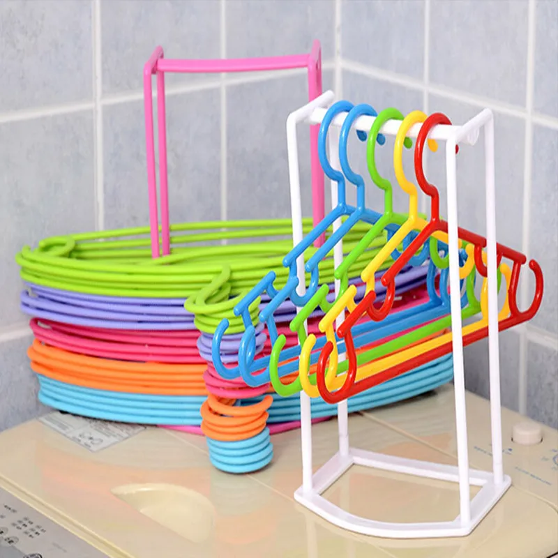 Creative Plastic Clothes Hangers Save Space Finishing Frame Hanger Companion Rack Storage