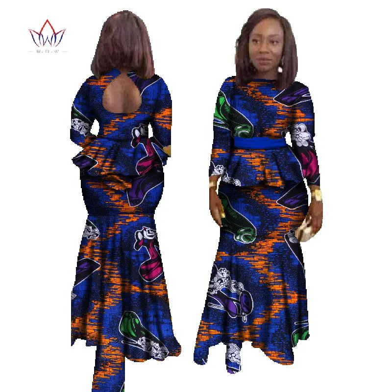 african attire BRW Fashion African Skirt Set for Women Dashiki Plus Size African Clothing Bazin Sexy Traditional African Clothing WY023 african robe