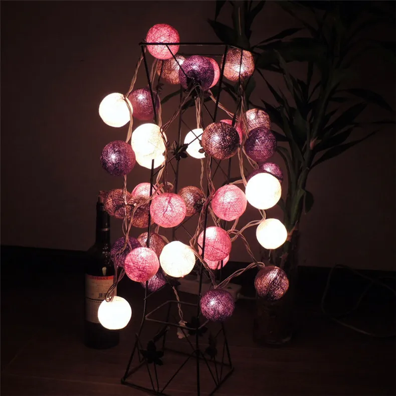 

Thailand line ball lantern Christmas day decorative lamp string LED remote control battery lamp string dance table lamp