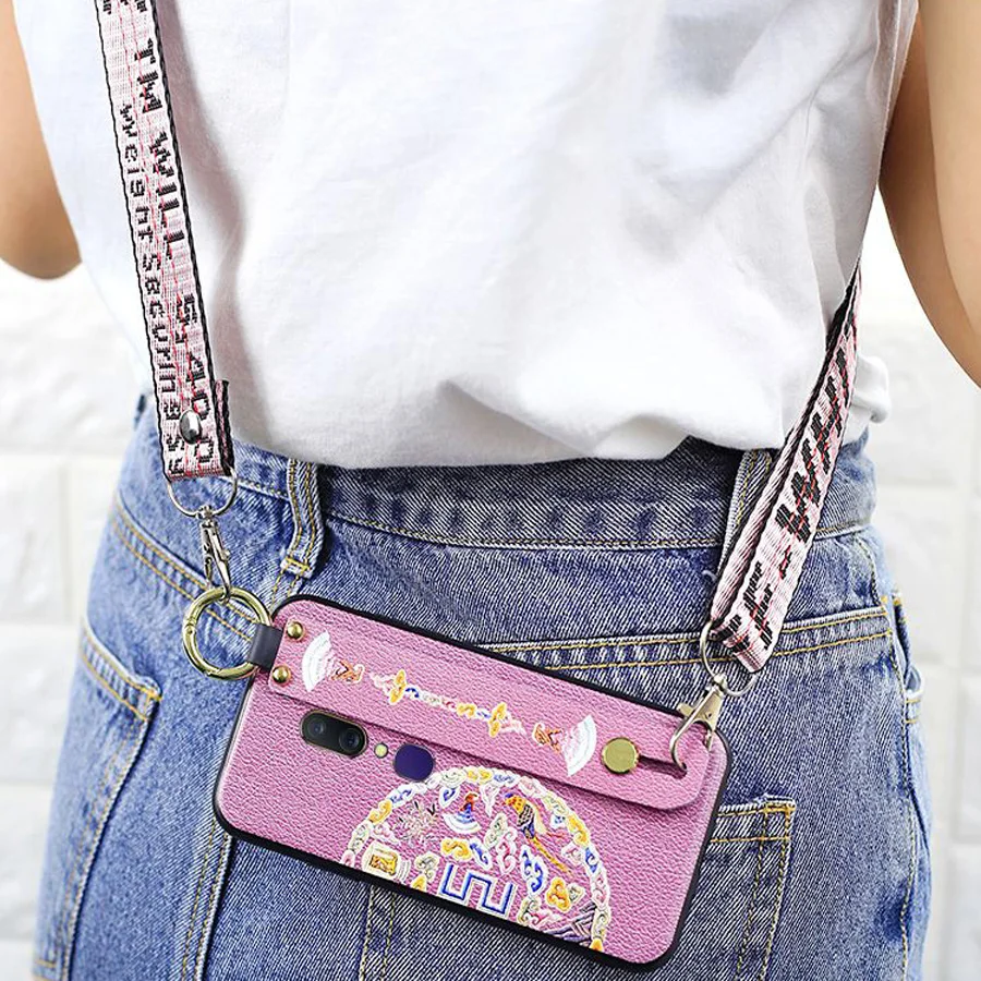 

shoulder strap tpu case for xiaomi mi 8 9 se lite redmi note 7 5 pro case cover fashion 3d wristband holder soft silicone phone