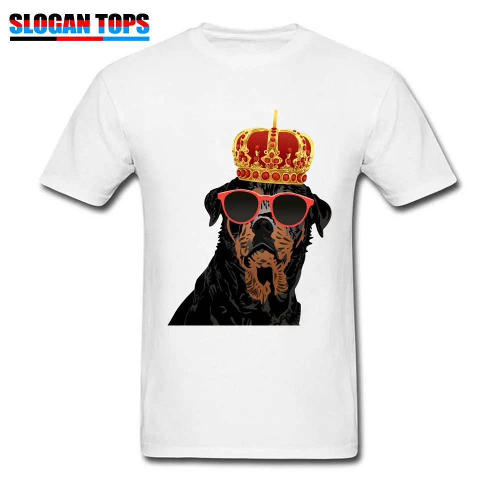 Slim Fit Summer Fall 100% Cotton Fabric Crewneck Tops T Shirt Short Sleeve Normal Clothing Shirt New Coming Design T-Shirt Thug Life King Rottweiler Funny T shirt for Rottweiler Parents o white