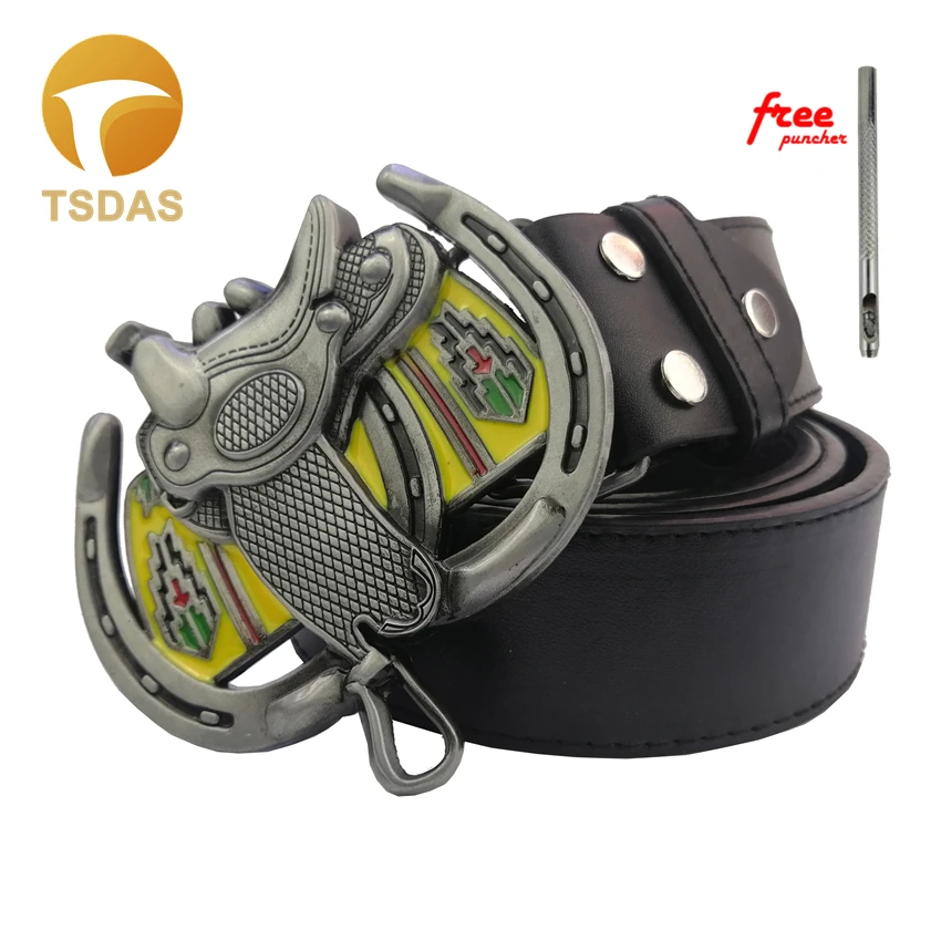 Colors Horse Saddle Belt Buckle Western Belt Buckles For Men With PU