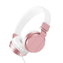 Sound Intone Girls Rose Gold Headphones with Mic Heavy Bass Headphones Stereo Trendy Headset For Huawei Sony CellPhone Computer