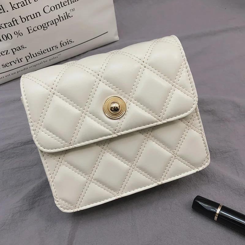 

2019 New Fashion Chain Strap Square Bag Women Leather Bag Satchel Slanting Small Square Bag High Quality Leather Bag